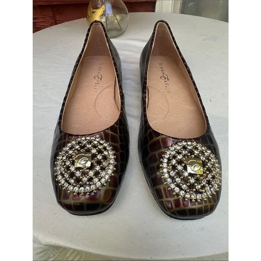 Diana E Kelley Croc Embellished Dress Shoes